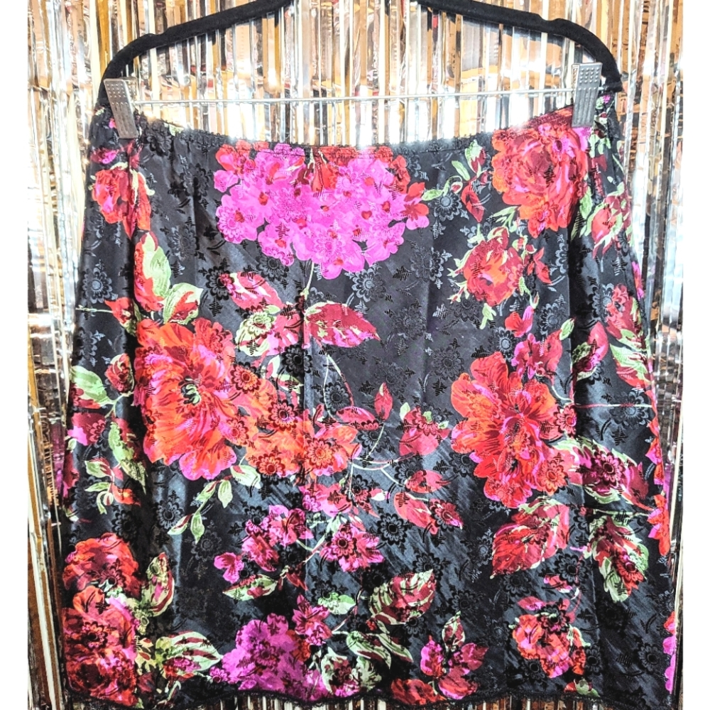 Floral Satin Skirt